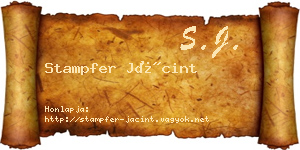Stampfer Jácint névjegykártya